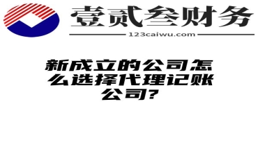 新成立的公司怎么选择代理记账公司?