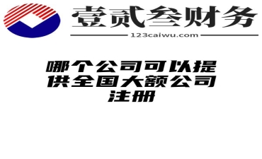 哪个公司可以提供全国大额公司注册