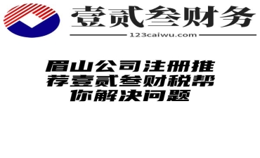 眉山公司注册推荐壹贰叁财税帮你解决问题